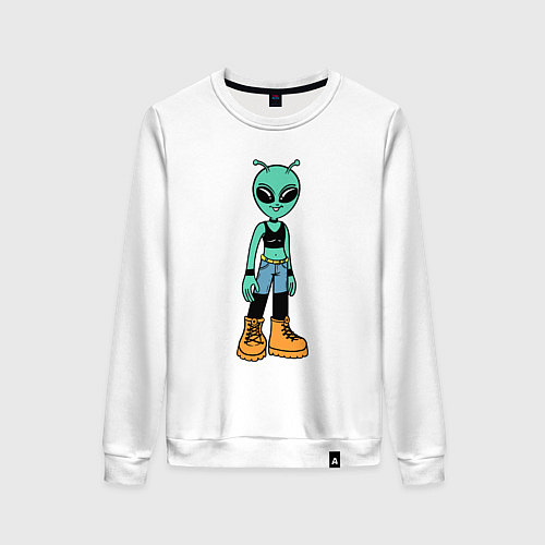 Женский свитшот Девочка инопланетянин / Белый – фото 1