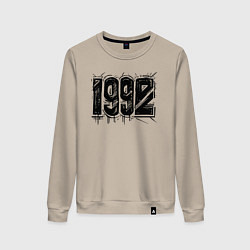 Свитшот хлопковый женский 1992 год в стиле граффити, цвет: миндальный