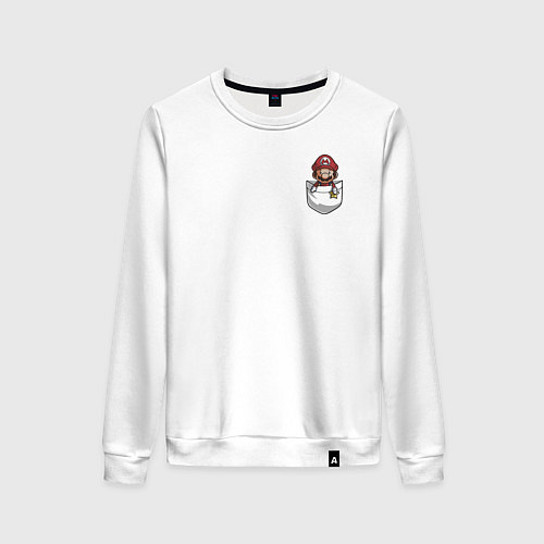 Женский свитшот Карманный Марио / Белый – фото 1