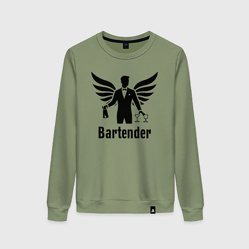 Женский свитшот Бармен с крыльями / Авокадо – фото 1