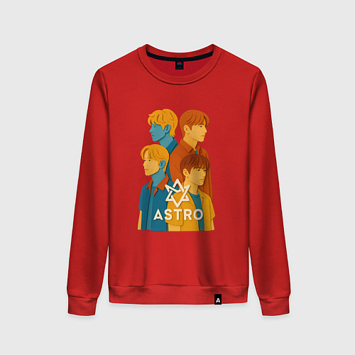 Женский свитшот Astro аппликация группы / Красный – фото 1