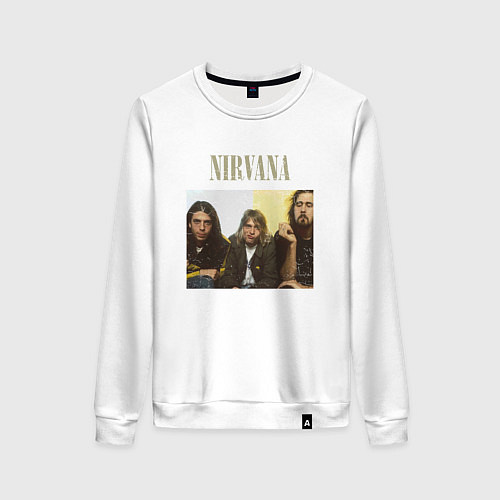 Женский свитшот Nirvana band foto / Белый – фото 1