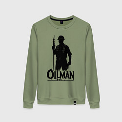 Свитшот хлопковый женский Нефтяник с буровой установки, цвет: авокадо