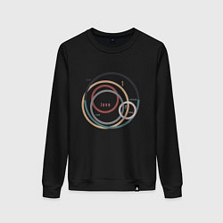 Свитшот хлопковый женский Love надпись абстракция, цвет: черный