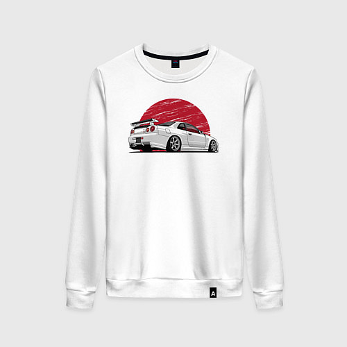 Женский свитшот Nissan Skyline art / Белый – фото 1