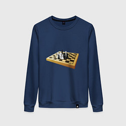 Женский свитшот Шахматные фигуры на деревянной доске