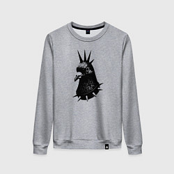 Свитшот хлопковый женский Панк голубь, цвет: меланж