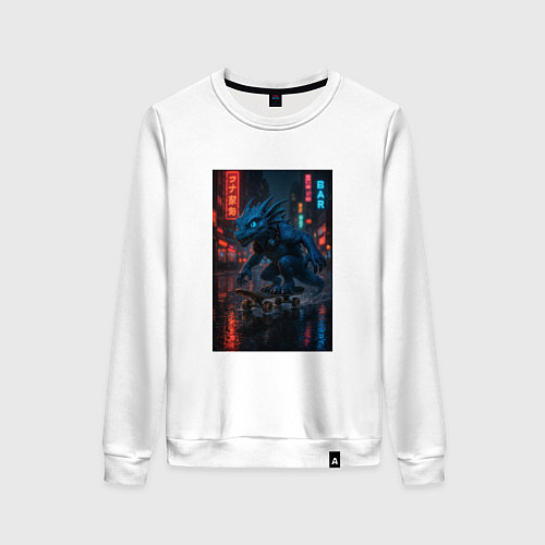 Женский свитшот Дракон на Колесах / Белый – фото 1