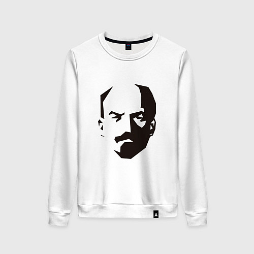 Женский свитшот Владимир Ленин абстрактный портрет / Белый – фото 1