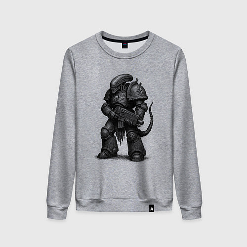 Женский свитшот Ксеноморф с болтером / Меланж – фото 1