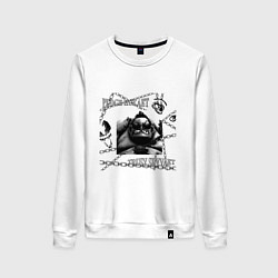 Свитшот хлопковый женский Пудж дрейн няша, цвет: белый