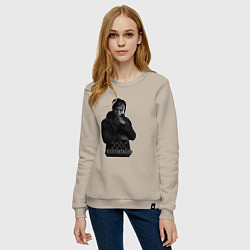 Свитшот хлопковый женский XXXTentacion грустный, цвет: миндальный — фото 2