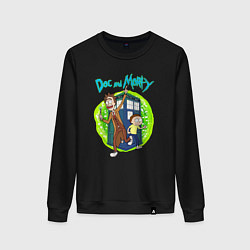 Свитшот хлопковый женский Doc and Morty, цвет: черный