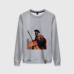 Свитшот хлопковый женский Спартанец поп-арт, цвет: меланж