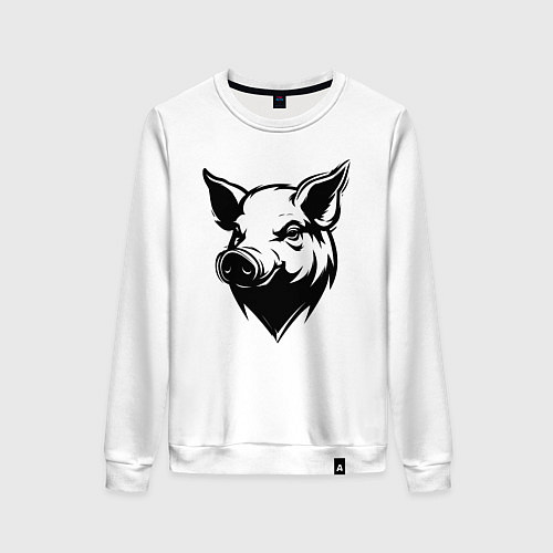 Женский свитшот Свиная голова / Белый – фото 1