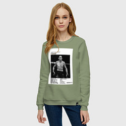 Свитшот хлопковый женский Тони Фергюсон постер, цвет: авокадо — фото 2