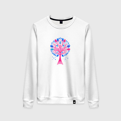 Женский свитшот Дерево в этническом стиле / Белый – фото 1