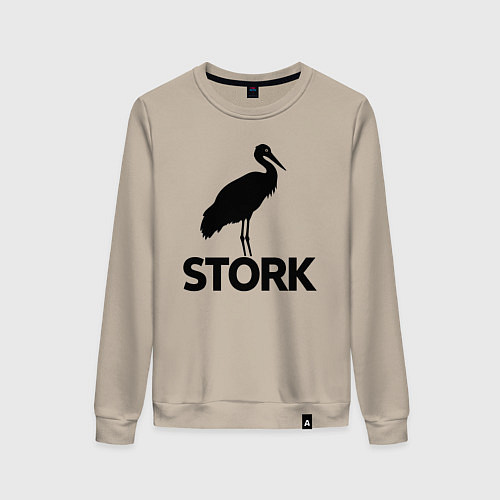 Женский свитшот Черный аист / Миндальный – фото 1