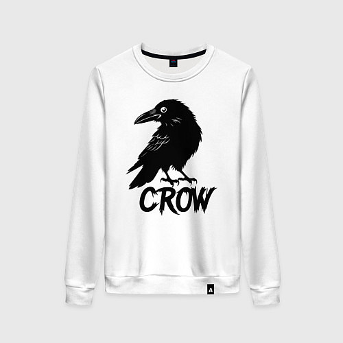 Женский свитшот Ворона в стиле аниме / Белый – фото 1