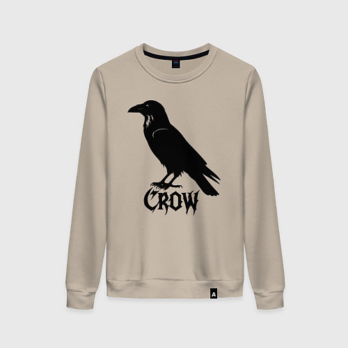 Женский свитшот Ворон в готическом стиле / Миндальный – фото 1