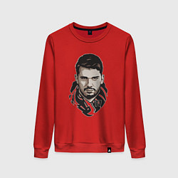 Свитшот хлопковый женский Лука 77, цвет: красный