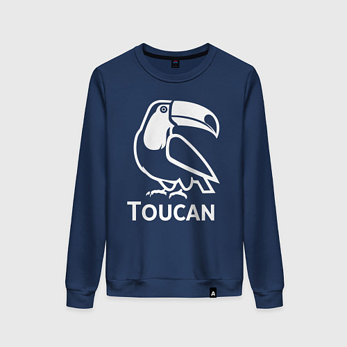 Женский свитшот Тукан в минималистичном стиле / Тёмно-синий – фото 1