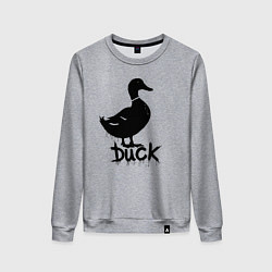 Свитшот хлопковый женский Граффити утка, цвет: меланж