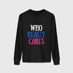 Свитшот хлопковый женский TV Girl: Who really cares, цвет: черный