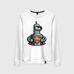 Свитшот хлопковый женский Super Bender meme, цвет: белый