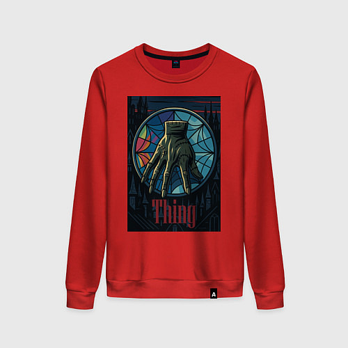 Женский свитшот Вещь - Уэнсдей / Красный – фото 1