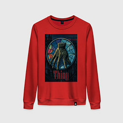 Свитшот хлопковый женский Вещь - Уэнсдей, цвет: красный