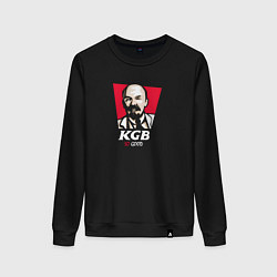 Свитшот хлопковый женский Ленин KGB so good, цвет: черный