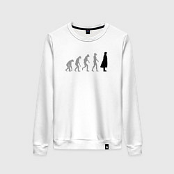 Свитшот хлопковый женский Эволюция Шерлока, цвет: белый