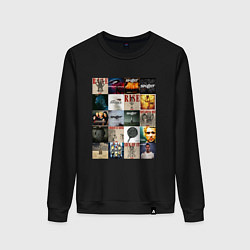 Свитшот хлопковый женский Skillet - обложки, цвет: черный