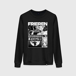 Свитшот хлопковый женский Sou sou no frieren, цвет: черный