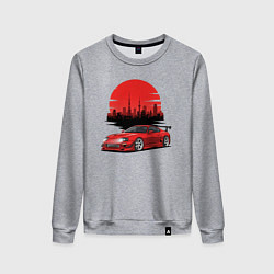 Свитшот хлопковый женский Toyota Supra - Tokyo, цвет: меланж
