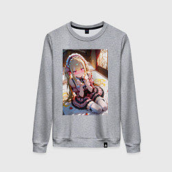 Свитшот хлопковый женский Смущение цундере-лоли, цвет: меланж