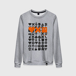 Свитшот хлопковый женский Love Death and Robots двухсторонний, цвет: меланж