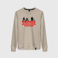 Женский свитшот Очень странные дела надпись