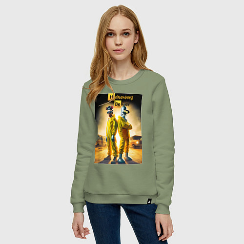 Женский свитшот Heisenberg and Bender - Breaking bad soap opera / Авокадо – фото 3