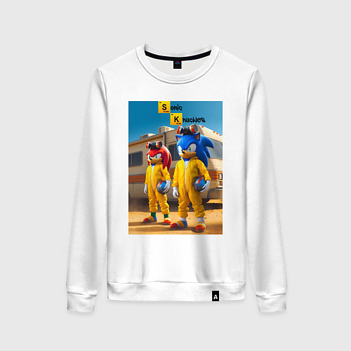 Женский свитшот Ёжик Соник и ехидна пустились во все тяжкие / Белый – фото 1