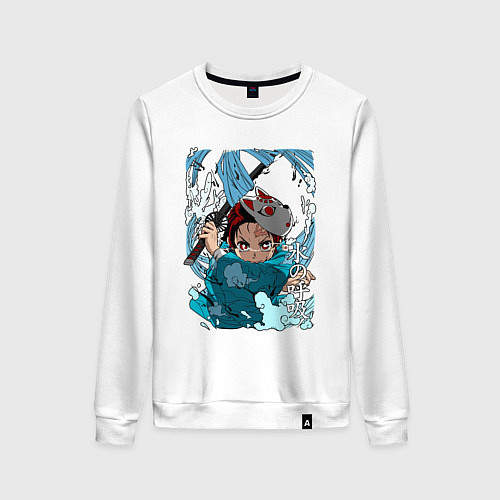 Женский свитшот Клинок рассекающий демонов Тандзиро / Белый – фото 1
