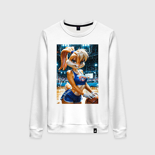 Женский свитшот Лола Банни играет в баскетбол / Белый – фото 1
