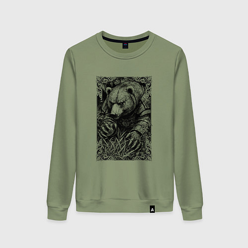 Женский свитшот Атакующий мишка / Авокадо – фото 1
