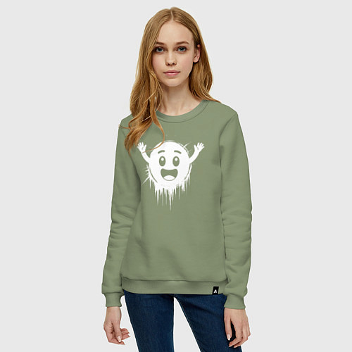 Женский свитшот Улыбающийся смайл ничоси / Авокадо – фото 3