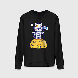 Женский свитшот Котик космонавт на луне