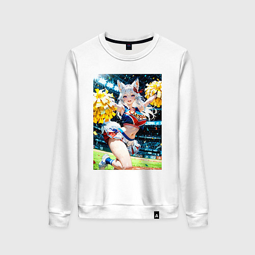 Женский свитшот Жаркая поддержка от лисицы / Белый – фото 1