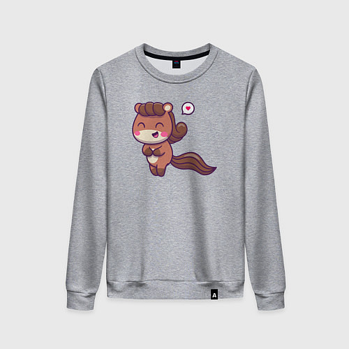 Женский свитшот Забавная лошадка / Меланж – фото 1