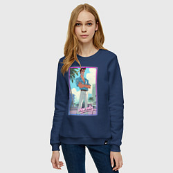 Свитшот хлопковый женский Томми Версетти, цвет: тёмно-синий — фото 2