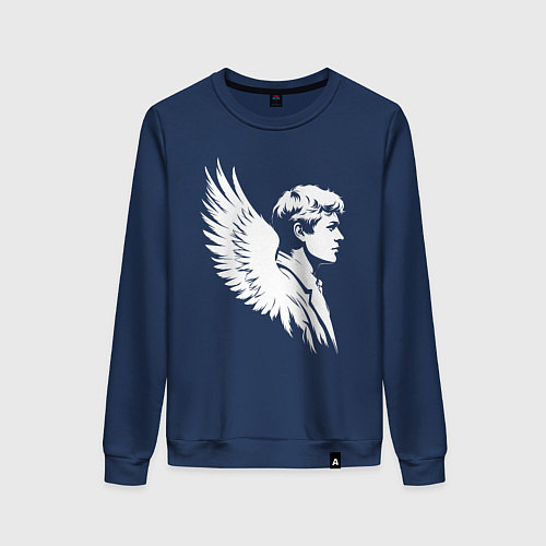 Женский свитшот Сергей Есенин с крыльями / Тёмно-синий – фото 1